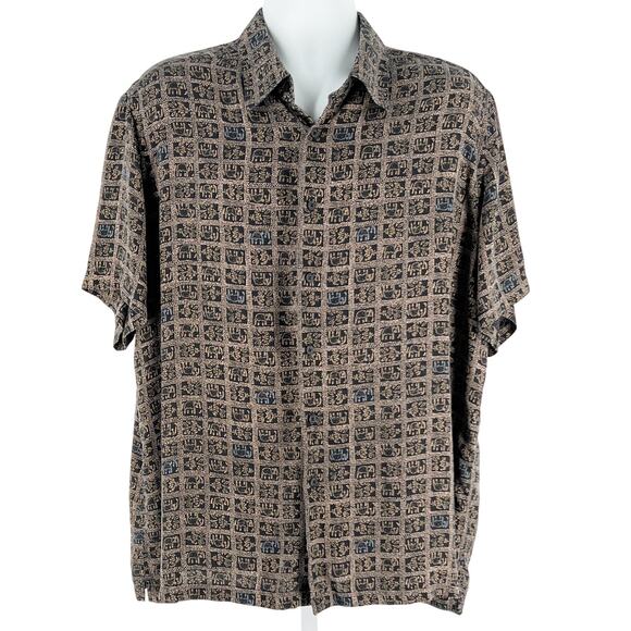 J Ferrar elephant print silk shirt - Picture 1 of 4